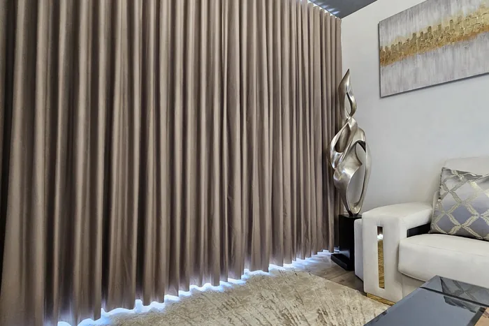 Dormitorio moderno con cortinas Blackout de oscurecimiento